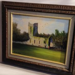 Original Val McGann Oil Painting - Muckross Abbey Killarney