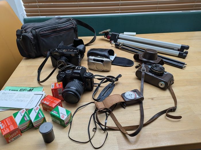 Vintage cameras and accessories
