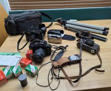 Vintage cameras and accessories