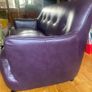Aubergine Leather Sofa Image 2