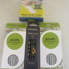 Selection of school stationery