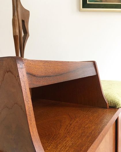 Vintage Retro Mid Century Teak Hall Bench/Record Cabinet/Stotage