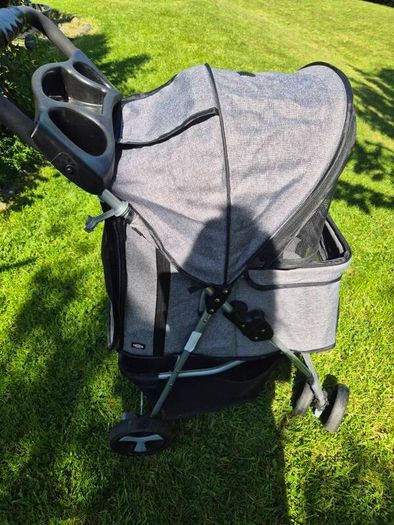 Trixie Grey Dog Buggy Stroller (Quick-Fold, Max 11kg)
