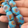 Vintage Blue Millefiori Glass Beads Strand Necklace 22 inches Long Image 4