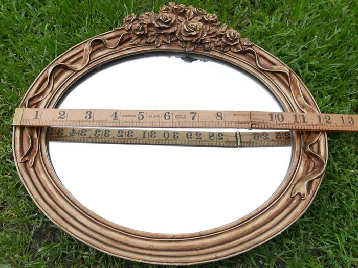 Vintage Oval  Ornate Beveled Wall Mirror