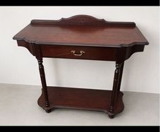 Mahogany Console Table with Drawer & Shelf