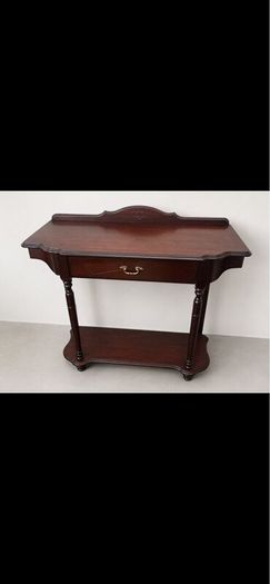 Mahogany Console Table with Drawer & Shelf