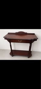 QUICK SALE! MahoganyTable with Drawer & Shelf