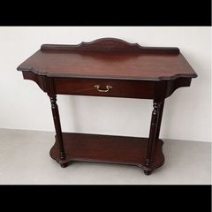 QUICK SALE! MahoganyTable with Drawer & Shelf