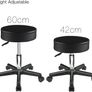 Black Adjustable Rolling Cushion Tattoo Massage Hydraulic Salon Stool,5 Wheels (FREE POSTAGE) Image 6
