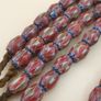 Antique Venetian Style MultiLayerd Red Chevorn Glass Beads Necklace Strand Image 10