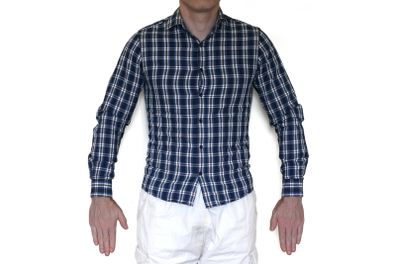 Topman Freak Show Maskerade Navy, Grey, Blue, Black, White and Yellow Check/Cowboy Shirt - Size S