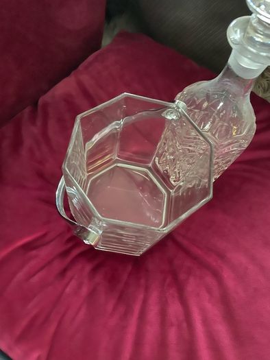 crystal decanter with ice bucket