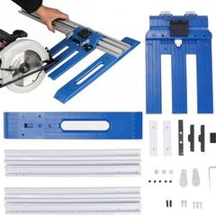 Circular Saw Guide Rail, Multifunctional Aluminum Alloy Circular Saw Guide with 0-65cm Cutting Range, Evolution Track Saw Guide Rail for Carpenter Cutting Positioning Tool