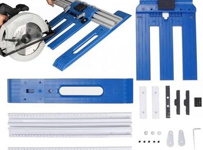 Circular Saw Guide Rail, Multifunctional Aluminum Alloy Circular Saw Guide with 0-65cm Cutting Range, Evolution Track Saw Guide Rail for Carpenter Cutting Positioning Tool