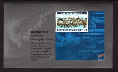 2001 Guernsey Incorporation of Guernsey Post Ltd Commemorative Stamp Miniature Sheet Mint Never Hinged (MNH)