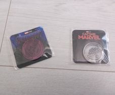 Rare marvel avengers and captain marvel rare collectible promotional metal coins tokens