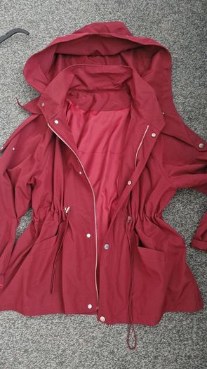 Burgundy windbreaker jacket