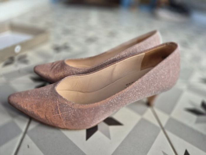 Peter Kaiser sparkly rose gold heels