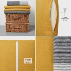 QUICK SALE (BARGAIN): SET of 4 Outdoor Seat Cushions (2 Yellow & 2 Grey)- Excellent Condition | Collection D13