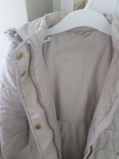 M&S cream fleece lined snug coat.