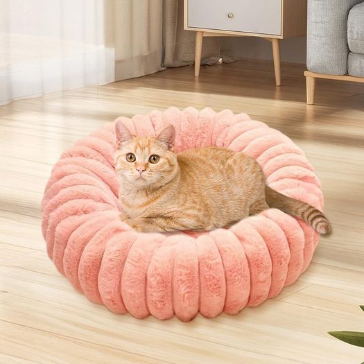 Small Dog Bed, Cat Bed, Washable Pet Soft Plush Calming Anti-Anxiety Donut Sofa with Anti-Slip Bottom for Dogs, Cats, Kittens and Puppies