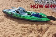 Challenger Kayak, Man Inflatable Canoe with Aluminum Oars and Hand Pump (FREE SHIPPING)