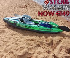 Challenger Kayak, Man Inflatable Canoe with Aluminum Oars and Hand Pump (FREE SHIPPING)