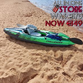 Challenger Kayak, Man Inflatable Canoe with Aluminum Oars and Hand Pump (FREE SHIPPING)