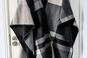 Black and Grey Tartan Poncho Size 8-14