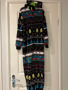 M&S Christmas fleece onesie 9-10yrs