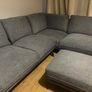 Grey Fabric Corner Sofa with Matching Ottoman Image 3
