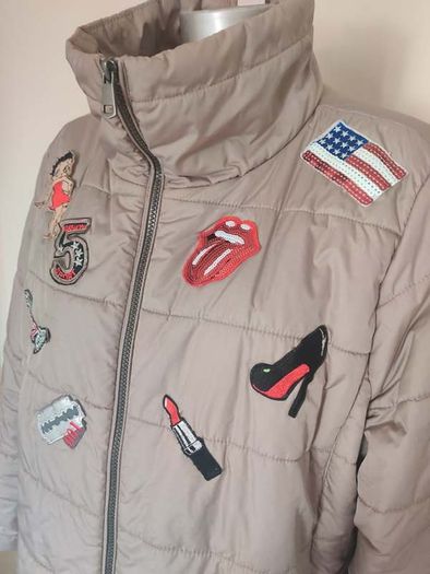 C&A beige padded coat jacket size UK20/22 EU48/50 Postage included
