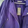 Suede Biker Jacket in Purple Image 3
