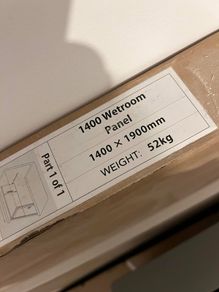 1400mm wet room glass panel with black profile