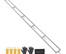 Rail Mill Guide System, 4.57 m 6 Crossbar Chainsaw Mill Kits, Aluminum Saw Milling Rails System Works with Chainsaw, 4 Wedges, Adjustable Rail Milling Guide Kit for Builders Woodworkers