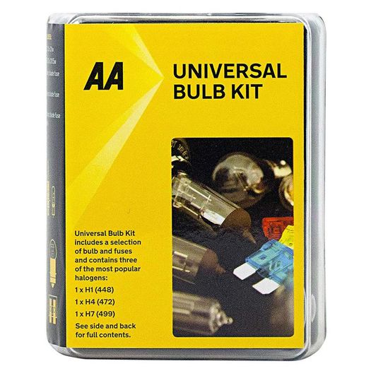 Compact Universal Bulb Kit, inc H1, H4 and H7 bulbs - Black