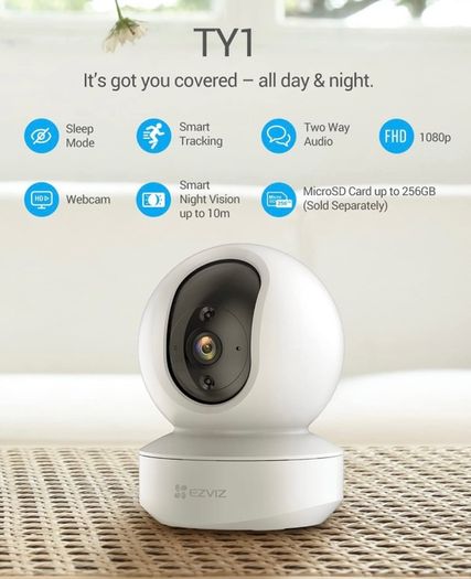 Security Camera Indoor Pan/Tilt, 1080P Baby Pet Monitor with Motion Detection, Auto Tracking, 2-Way Audio, 10m Night Vision, Works with Alexa (FREE POSTAGE)