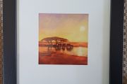 Framed Print African Elephants at Sunset