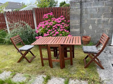 Garden table with chairs (foldable)