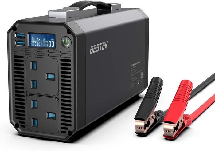1200W 12V Car Inverter, DC 12V to AC 230V Power Converter with 2 UK Outlets