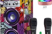 SALE | 3rd Gen Portable Bluetooth Speaker with Karaoke Mode and Microphone, FM Radio and USB SD Reader (Model 12 AND Lights USB