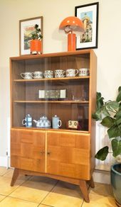 Mid Century Vintage Beautility Display Cabinet