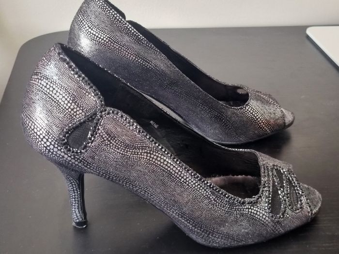 Black & Silver dressy shoes.