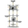 Cat Tree with 2 Hammocks and 2 Cat Caves incl. Toys Plush Sisal Rope Light Gray Image 4