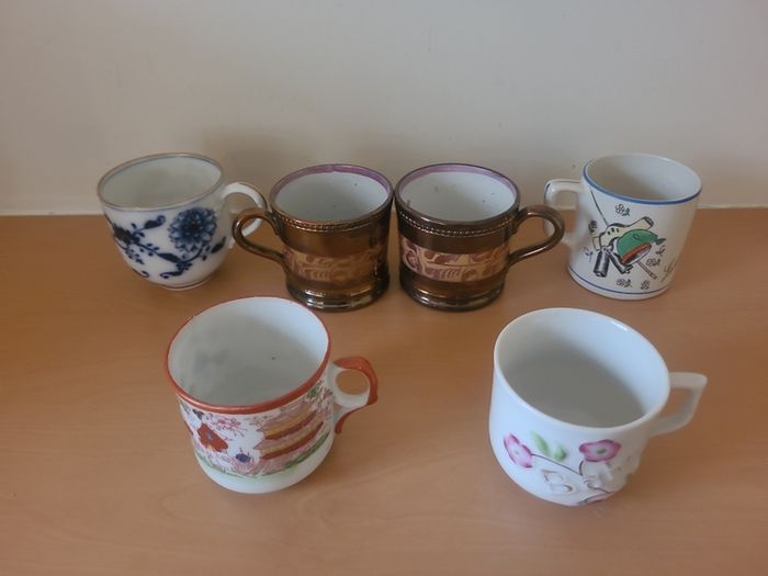 Six antique tea cups