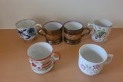 Six antique tea cups