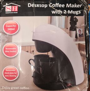 Sherwood Home Desktop Coffee Maker with 2 Mugs