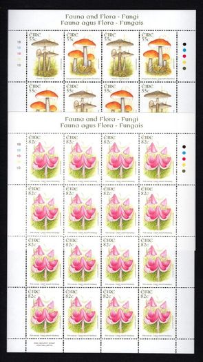 2008 Ireland Fauna & Flora: Fungi Commemorative Stamp Sheetlet Plate 1B1B1B1B1B Mint Never Hinged (MNH)