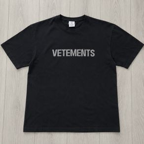 Mens Vetements Rhinestone Logo T-Shirt - Size M